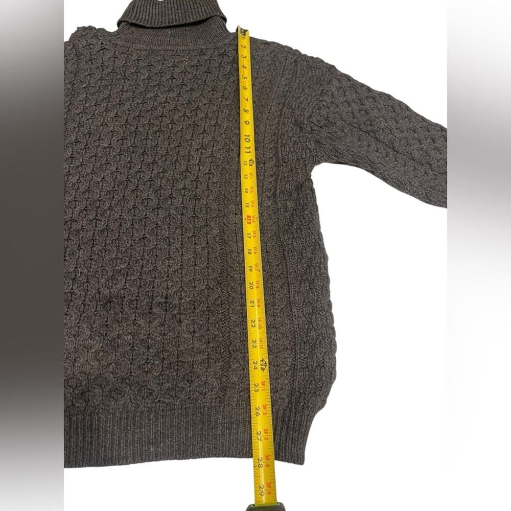 Aran Sweater Market Women's Cable Knit Turtleneck Sweater - Gray in size L - Picture 6 of 8